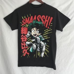 My Hero Academia Funmation Men’s Small S Black T-shirt “SMAASSH!"